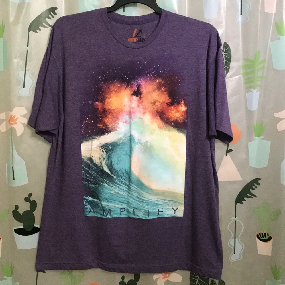 Purple ocean galaxy design T-shirt